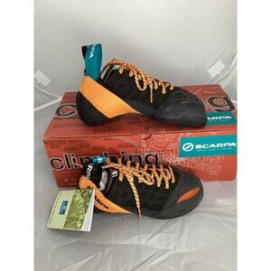 SCARPA Instinct Unisex Lace Rock Climbing Shoes - Black/Orange - Sz 4M 5W - New